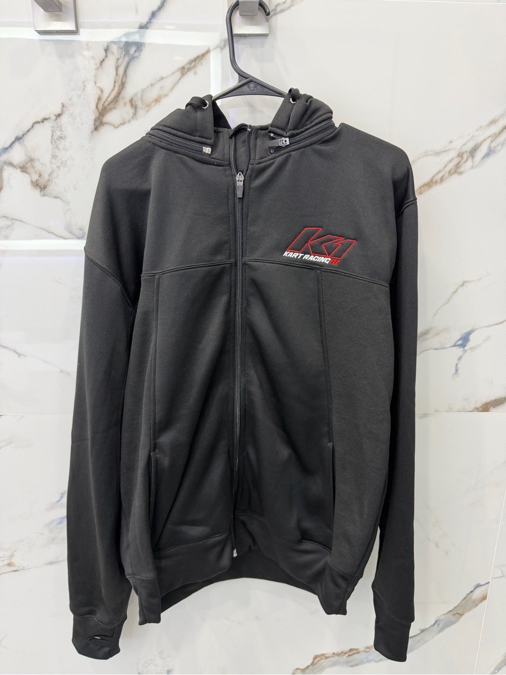 Racing Black Full-Zip Hoodie Jacket